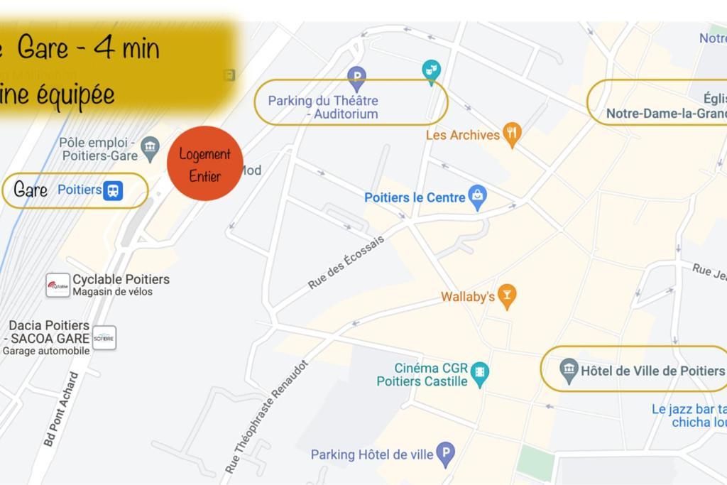 Appartement En Face De La Gare - Centre Ville Поатие Екстериор снимка